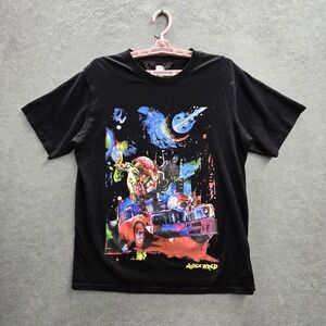 Juice Wrld x VLONE Men Shirt L Black Graphic Cosmic Racer Car Space